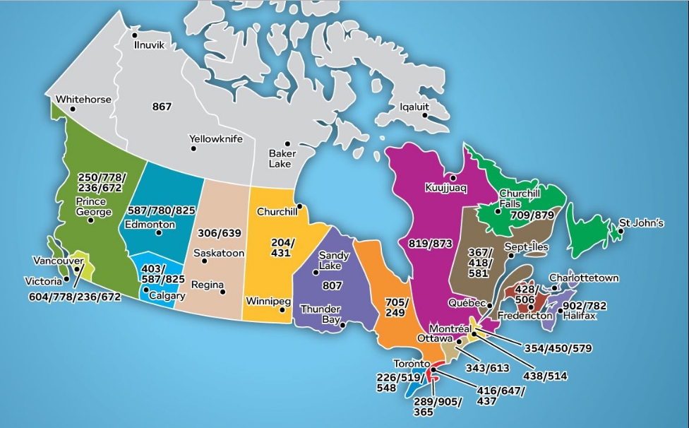 Canada Indicatifs Téléphoniques