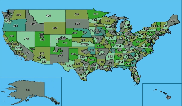 Indicatifs Téléphoniques des Etats-unis